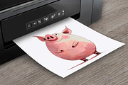 Quirky Pig clipart, an Animal Illustration by PaintPixelCo (Thumbnail 8 of 9)