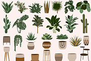 Boho house plants clipart, a Decorative Illustration by ApetekMarket (Thumbnail 3 of 5)