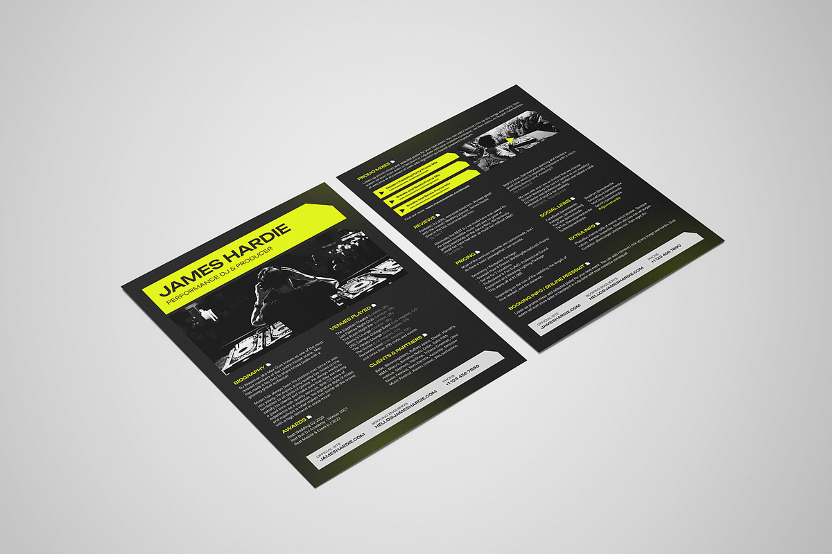 Event DJ Press Kit / Resume Template, a Resume Template by vinyljunkie (Photo 3 of 8)