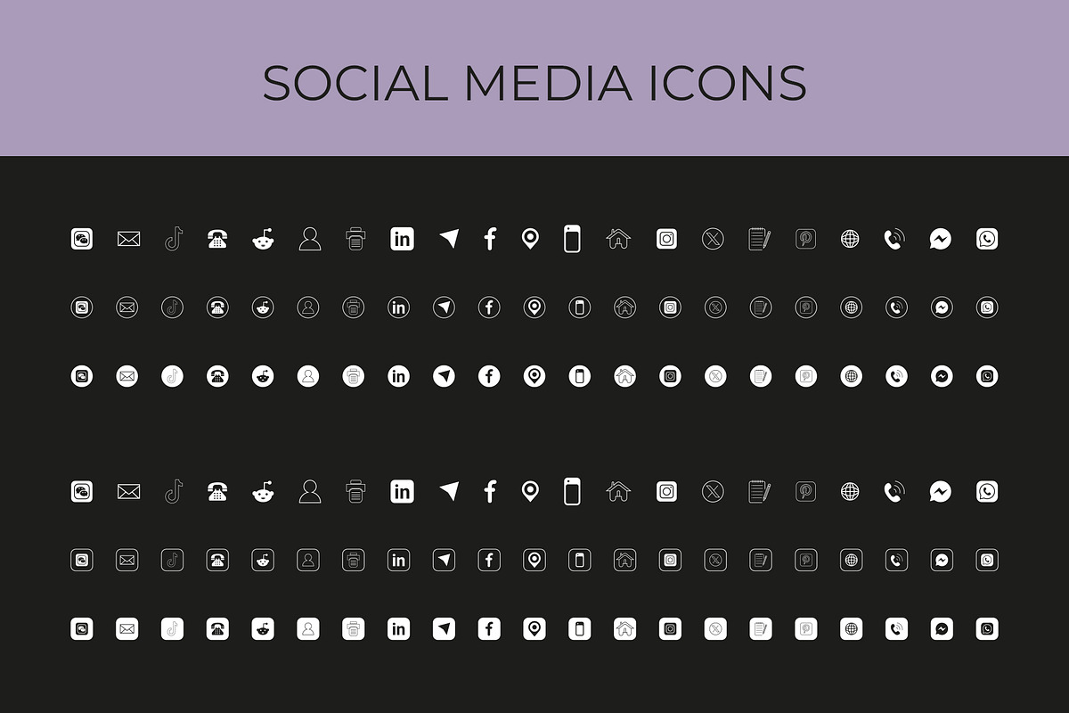 Social media icons set, an Icon by Lakhan1998 (Photo 1 of 3)