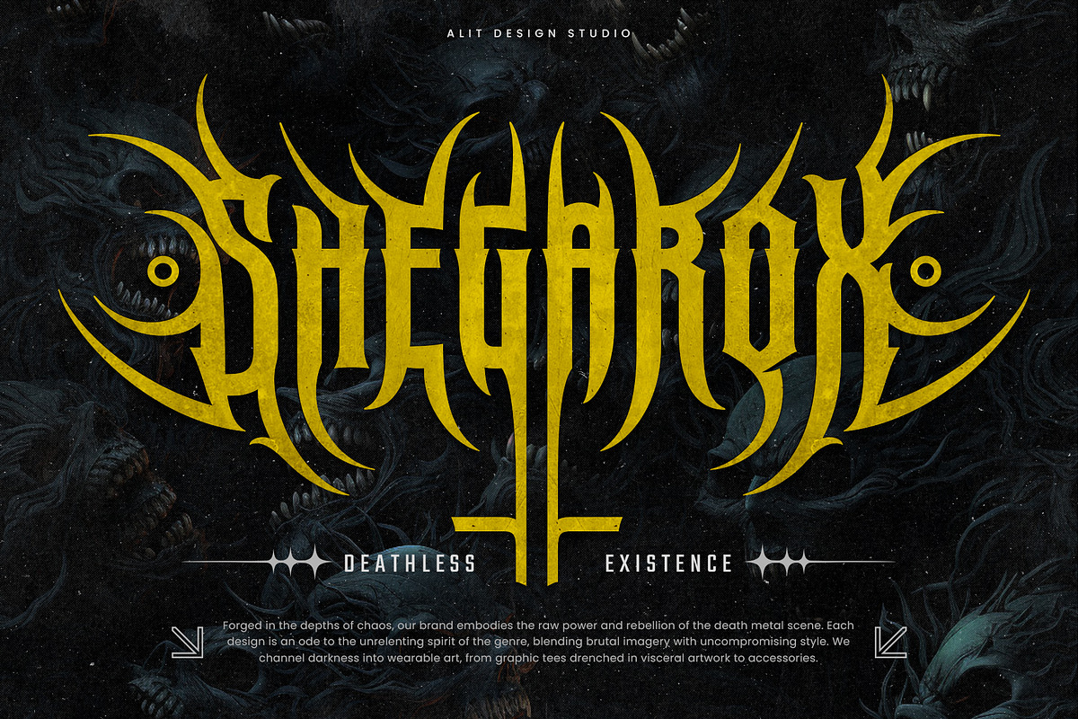 Megaroom typeface, a Blackletter Font by alit design (Photo 17 of 20)