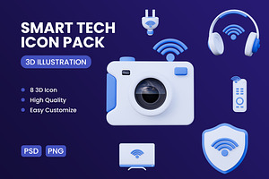 Smart Tech 3D Icon Pack #2, an Object 3D Model by deviapuspitasari2