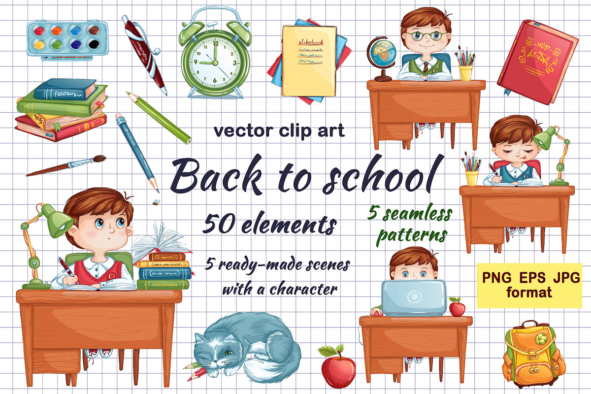 Back to school. Vector set, an Education Illustration by Maycat_store (Photo 1 of 8)