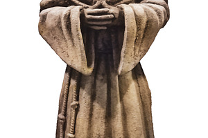 Faceless monk statue in stone cloak isolated photo, an Arts & Entertainment Photo by DanFLCreativo