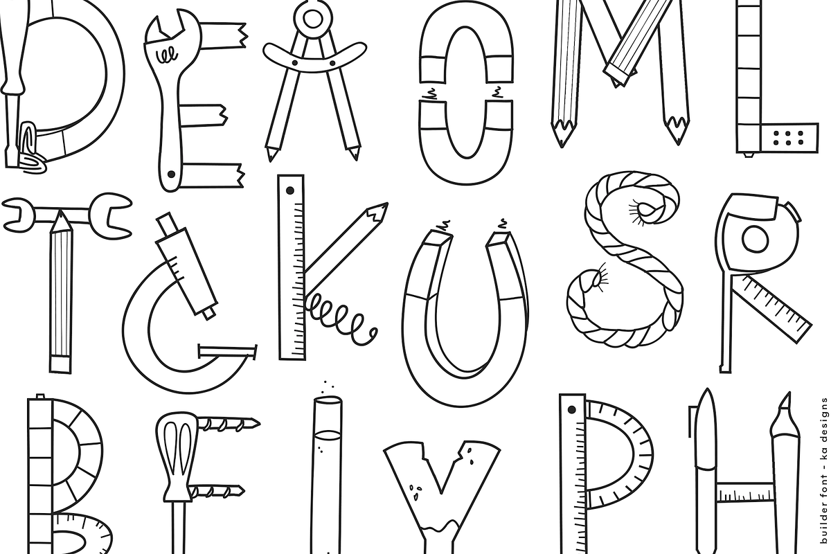 Builder - A STEAM Doodles Font preview 3