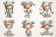 Christmas Elf Girl Clipart, an Illustration by RobertsArt (Thumbnail 3 of 7)