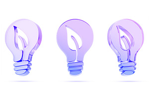 3d glass hologram light bulb with, a Plants & Tree 3D Model by Marozhkastudio