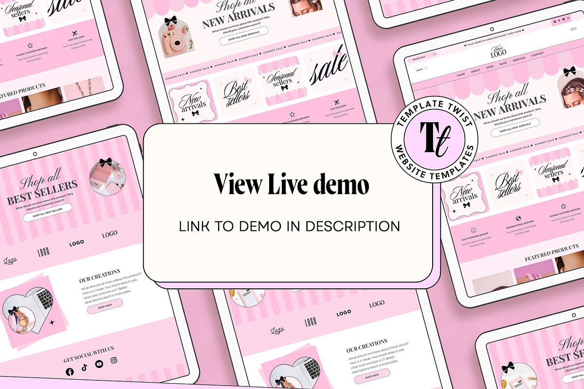 Pink Wix Studio Template, a Wix Template by Template Twist Shop (Photo 3 of 10)