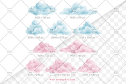 Pink and Blue Clouds Clipart, a Decorative Illustration by greywalnutstudio (Thumbnail 2 of 3)