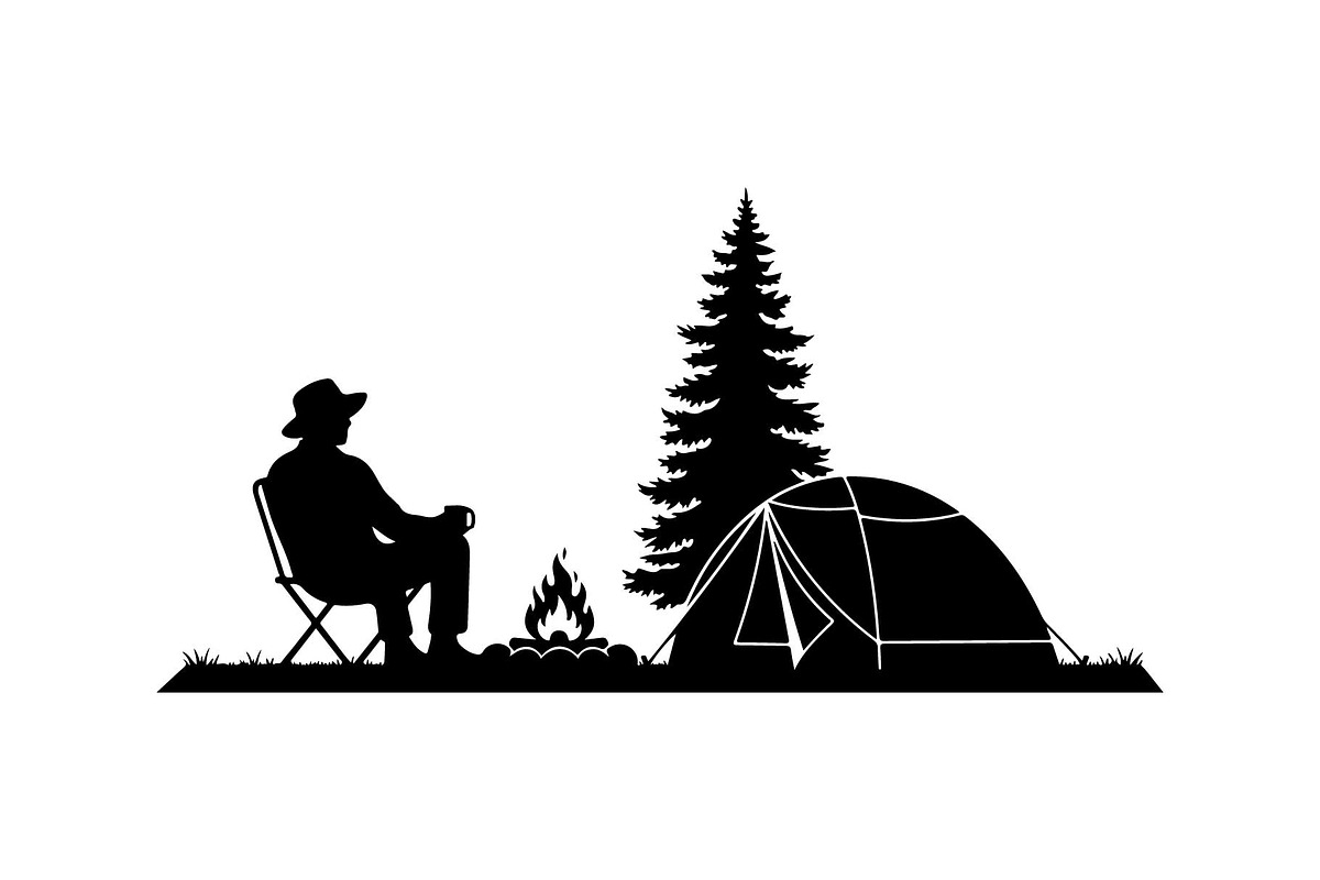 Outdoor Camping Silhouette Set, an Object Graphic by yasushie (Photo 7 of 7)