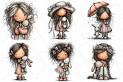 Easter Girl and Bunny Watercolor Cli, an Illustration by DreamPrint404 (Thumbnail 4 of 6)