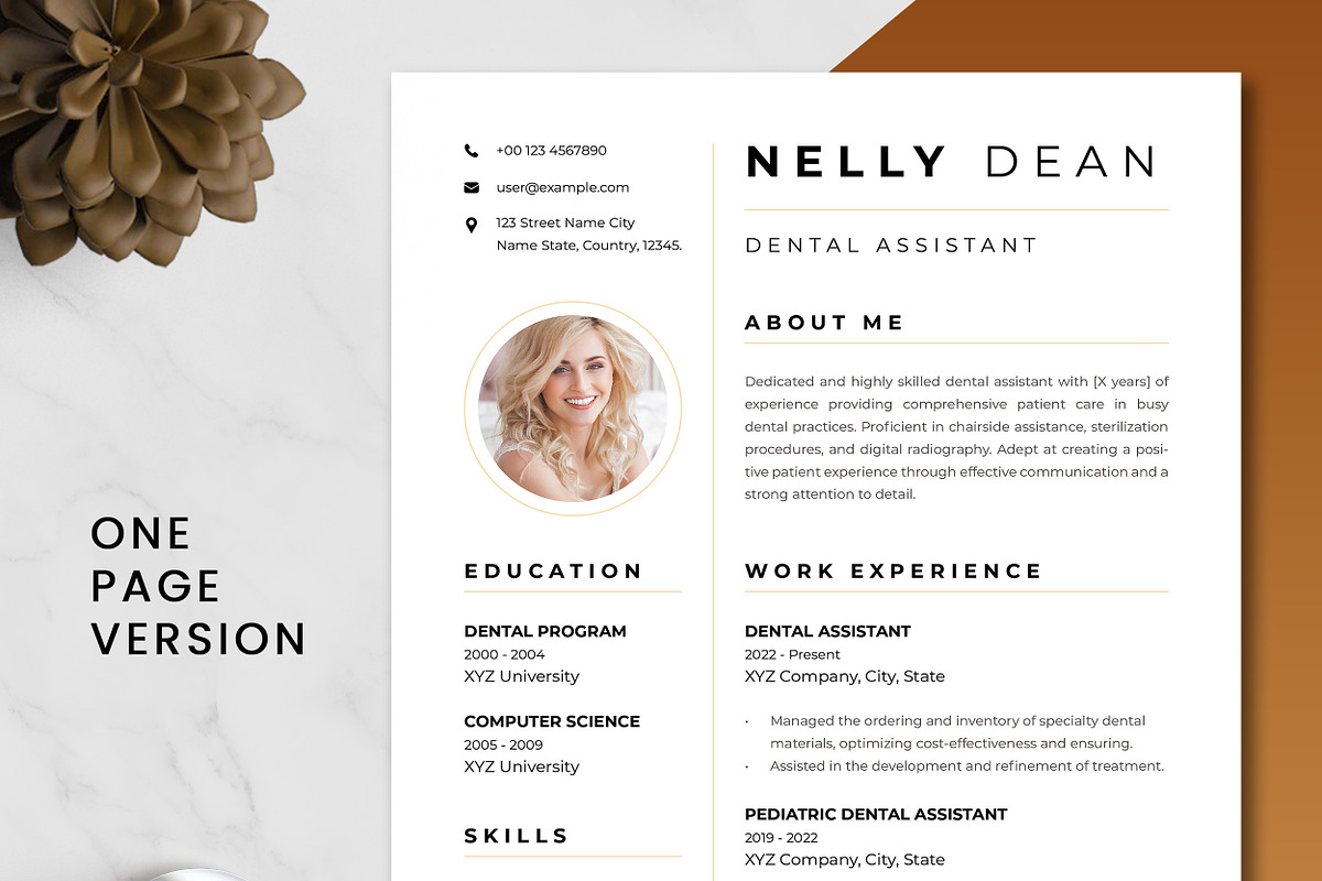 Dental Assistant Resume Template preview 2