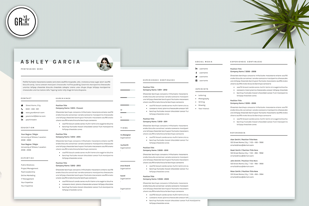 Resume CV Template for Word, a Resume Template by GResume (Photo 4 of 9)