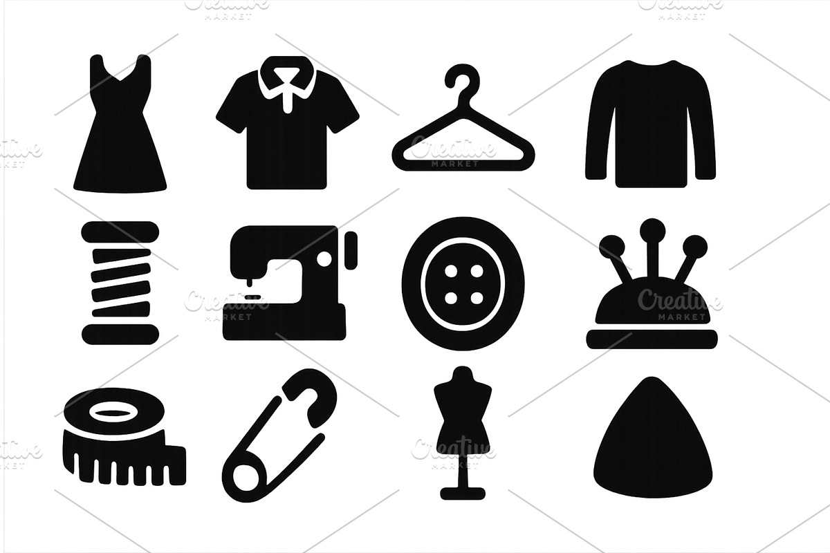 Various sewing concepts and tools, an Object Illustration by ZinetroN