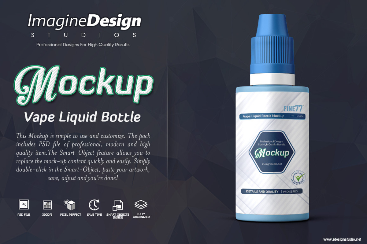 Vape Liquid Bottle Mockup, a Packaging Mockup by idesignstudio (Photo 2 of 6)