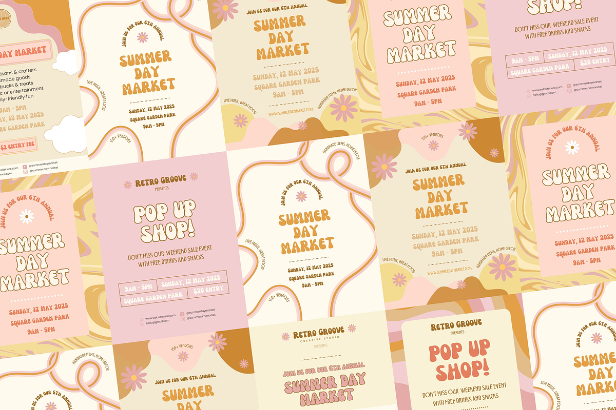 Retro Event Flyer Templates, a Flyer Template by HellYeahDesigns (Photo 4 of 5)