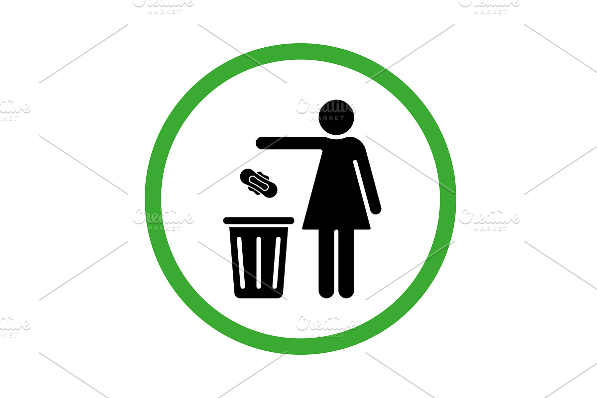 Woman Please Only Throw Litter, an Object Illustration by Vector Creator