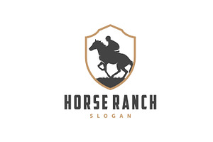Horse logo simple horse cowboy retro, a Branding & Logo Template by Maylianaw28