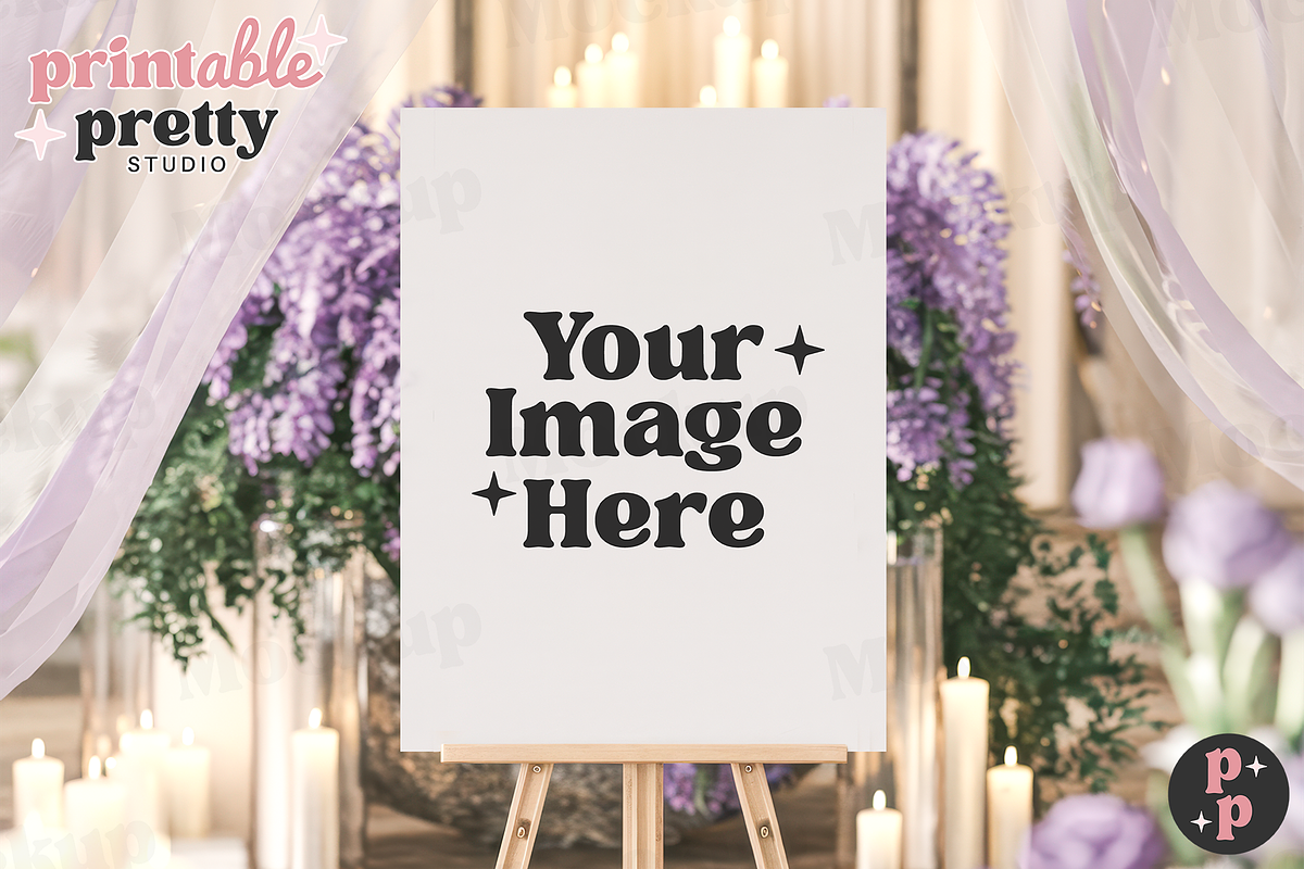 Wisteria PSD Wedding Sign Mockup, a Product Mockup by Printable Pretty Studio (Photo 2 of 5)