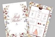 Watercolor Made of Honor Info Card, a Print Template by McLittle Stock (Thumbnail 1 of 2)