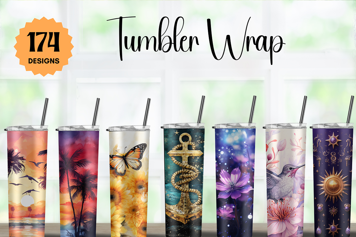 174 Tumbler Wrap Sublimation Bundle, an Object Graphic by LA Design (Photo 4 of 10)