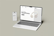 Macbook Pro iPhone 14 Pro Max Mockup, an iPhone Mockup by zpackcreative (Thumbnail 4 of 5)