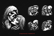 10 Bundle Dark Art Skull Romance, an Illustration by Morspective (Thumbnail 3 of 7)