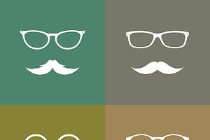 Group Of An Glasses And Mustache