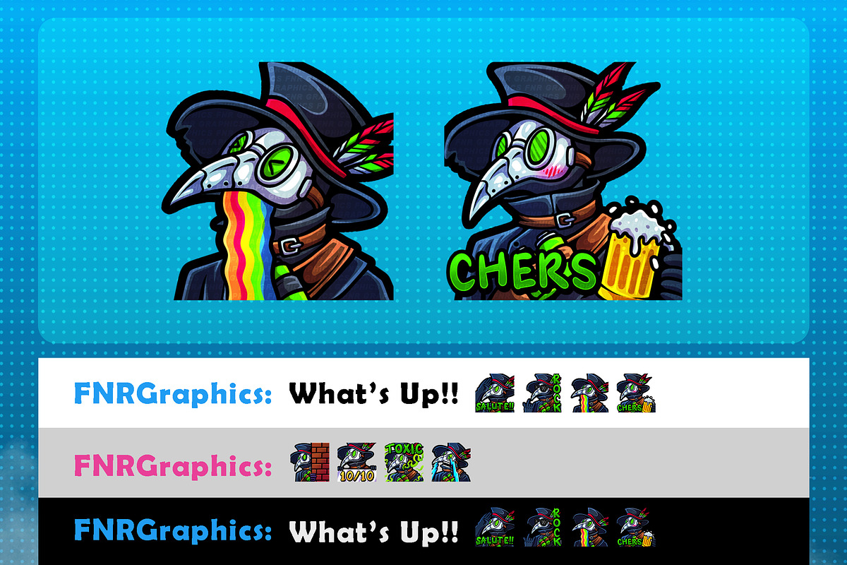 Plague Doctor Twitch Emotes, an Illustration by FNR Graphics (Photo 3 of 5)