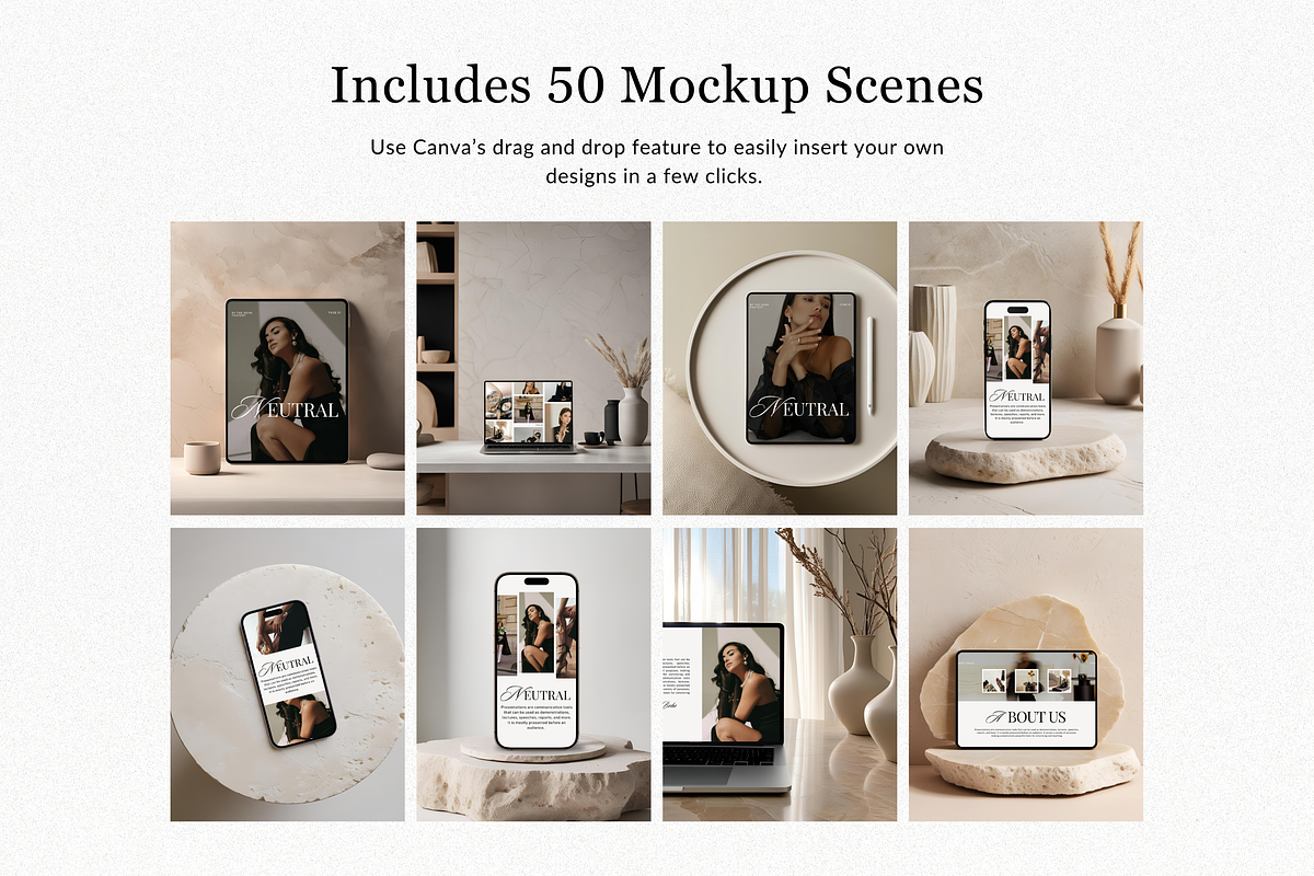 50 Aesthetic Canva Device Mockups, a Mockup by TheBohoFactory (Photo 4 of 7)