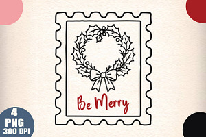 Christmas Wreath Stamp PNG, an Illustration by Daily.Designs