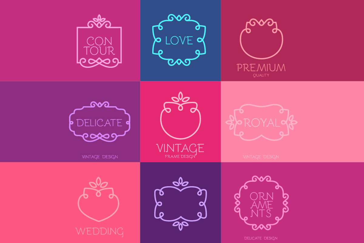 Elegant vintage frame bundle, a Decorative Illustration by VectorBakery (Photo 3 of 4)