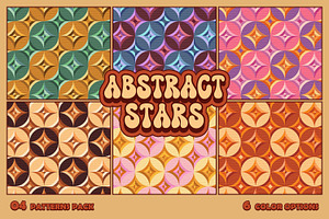 6 Abstract Stars Seamless Patterns