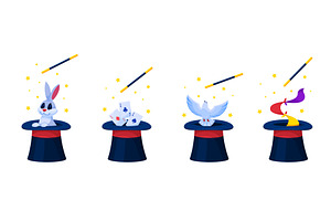 Magician cylinders. Wizard hat with, an Illustration by Stock-Smart-Start