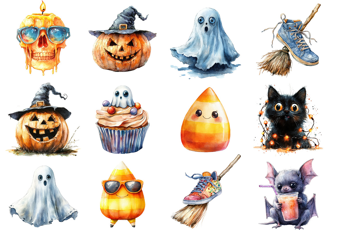 Funny Halloween Clipart PNG, an Illustration by SinaCreation (Photo 2 of 5)