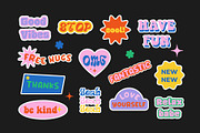 Retro Stickers Pack Elements, a Background Graphic by Abstracto-Create (Thumbnail 4 of 7)