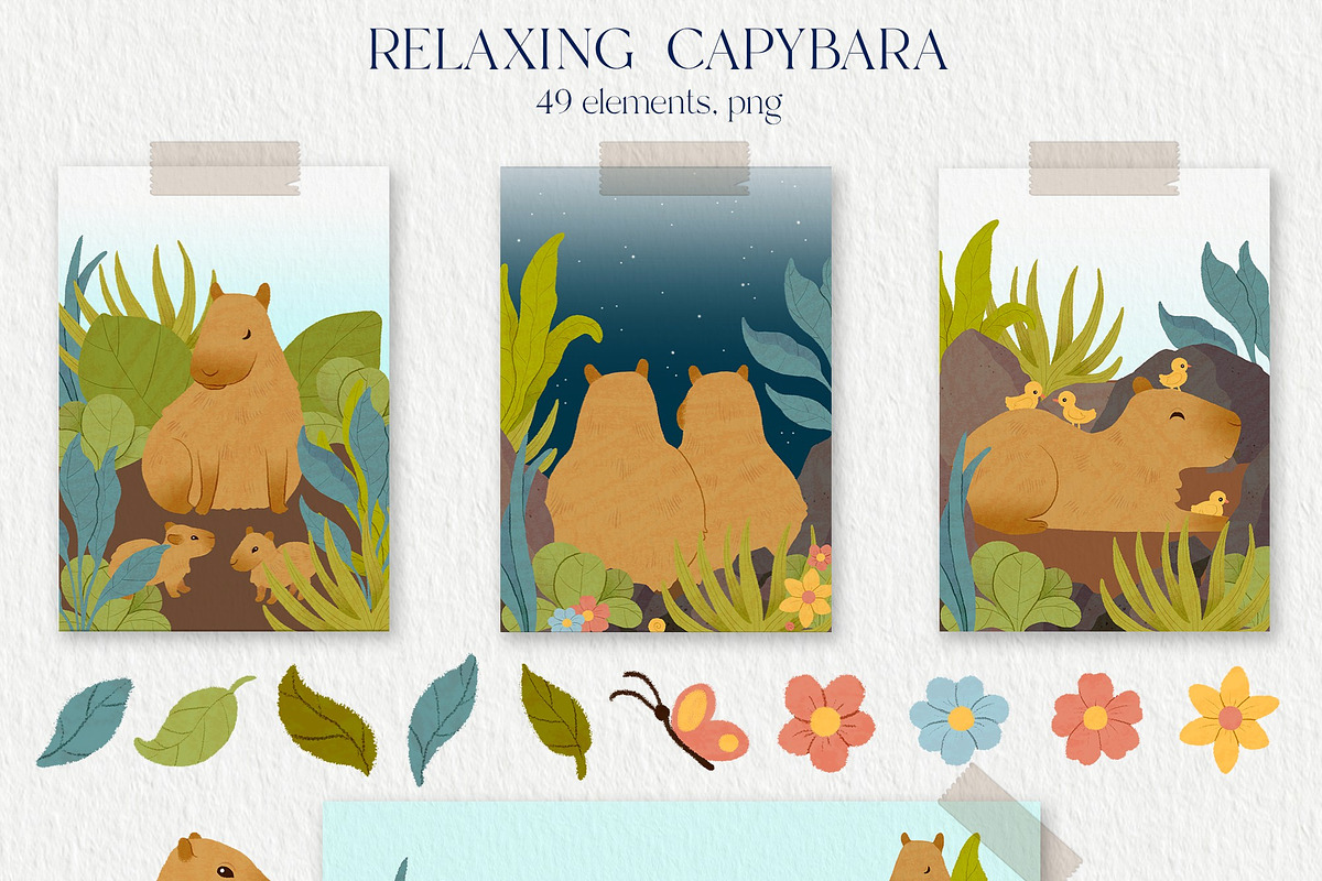 Relax Capybara Clipart, an Animal Illustration by LukaJreym (Photo 8 of 8)