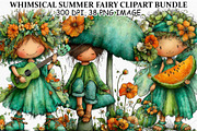 Whimsical Summer Fairy Clipart PNG, a Seasonal Illustration by Canvas Craft (Thumbnail 1 of 6)