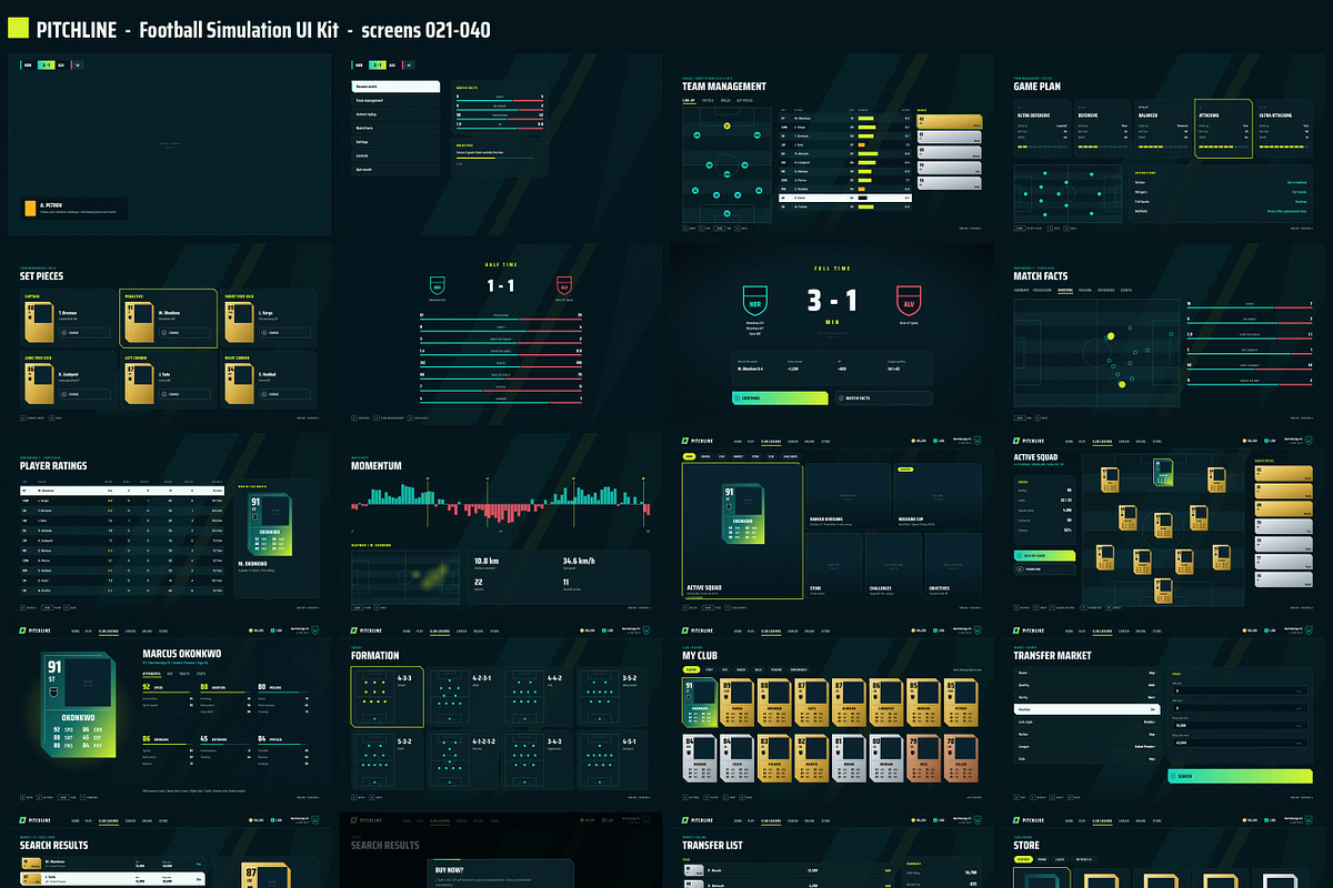 Football Game UI Kit, 100 Screens, an UI Kit Template by pawellpi (Photo 14 of 117)
