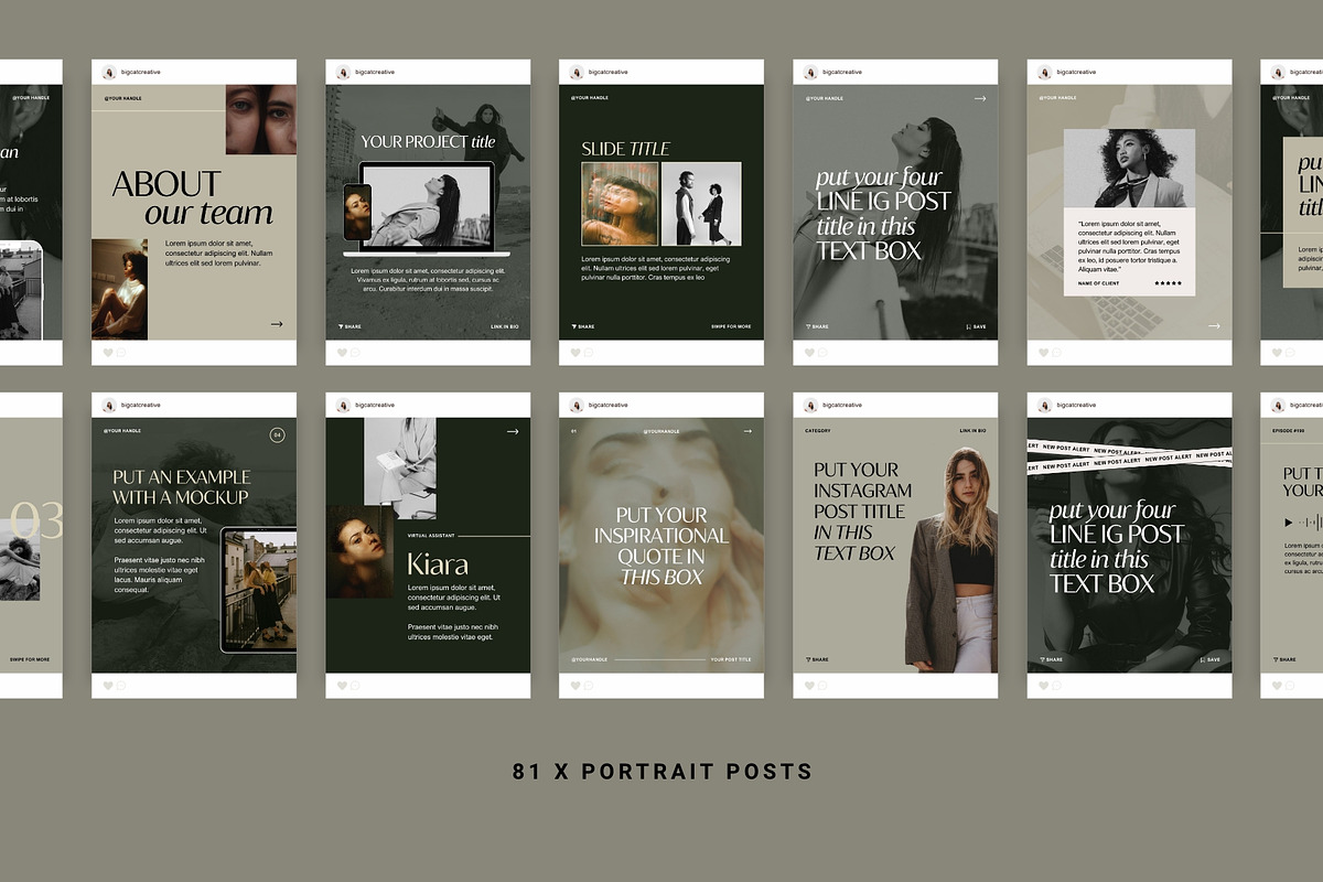 Noire Social Media Templates, a Social Media Template by Big Cat Creative (Photo 4 of 6)