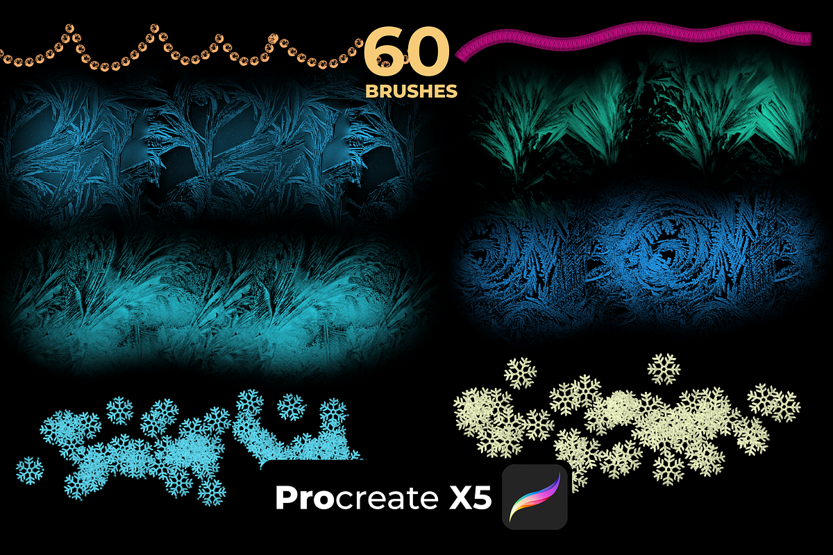 60 Christmas brushes PROCREATE X5, a Brush Add-On by Graphics Resources (Photo 4 of 9)