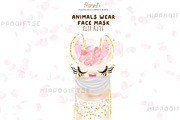 Animals wear mask cliparts, an Animal Illustration by TheHappyGiftArt (Thumbnail 3 of 6)