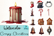 Creepy Christmas Clipart, an Illustration by CrexoraLab (Thumbnail 4 of 5)