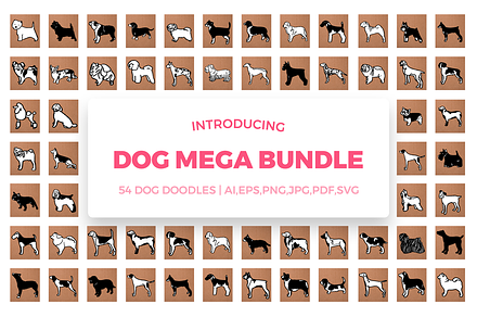 Vintage Dog Doodles Mega Bundle