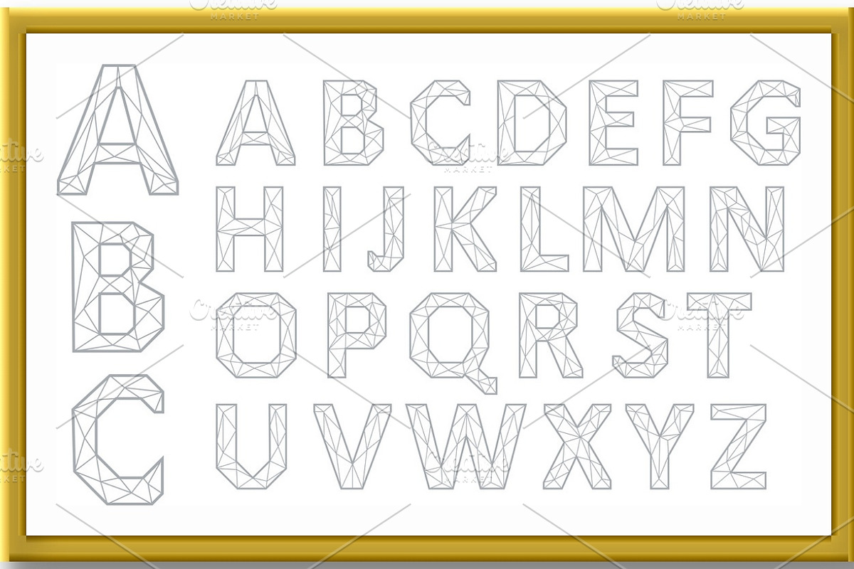 Alphabet Set. Gray letters on white, an Object Illustration by RODINA (Photo 2 of 3)