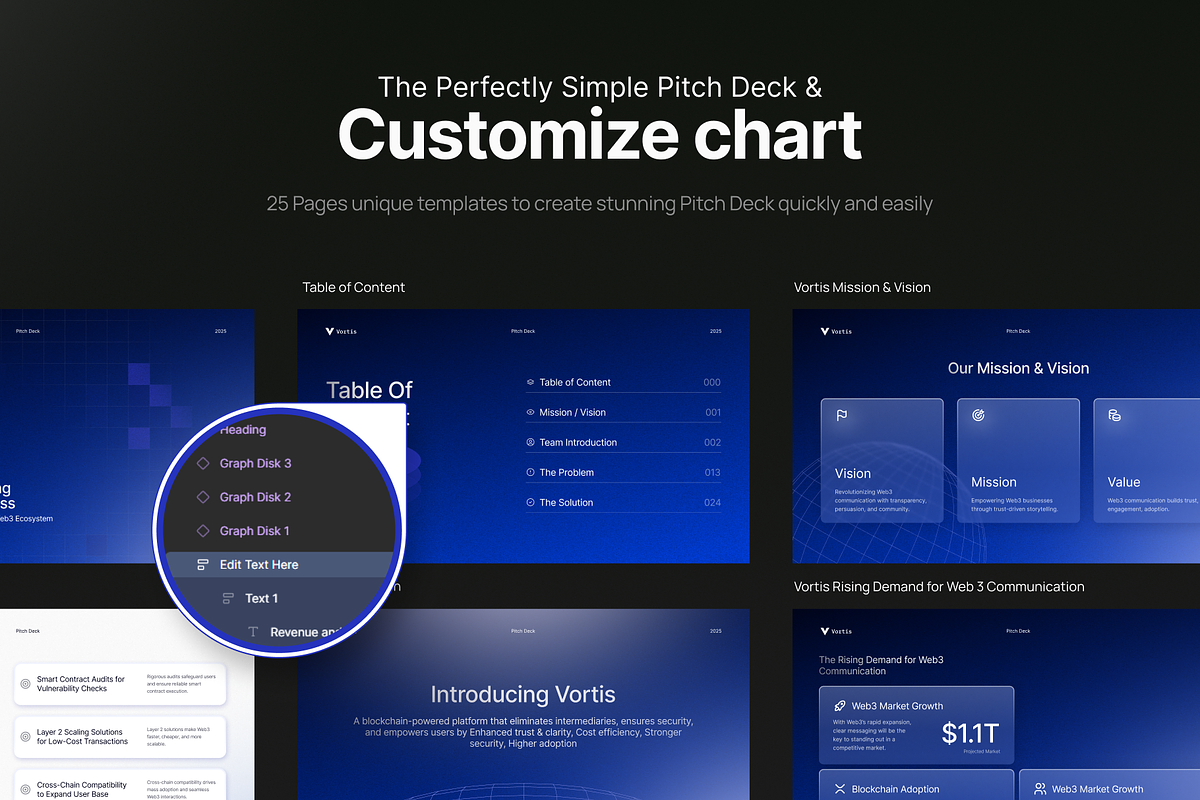 Web3 Business Pitch Deck - Vortis, a Presentation Template by pickolabstudio (Photo 3 of 6)