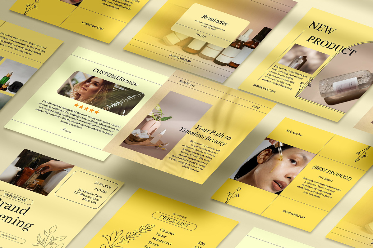 SkinRevive | Skincare Canva Template, a Social Media Template by prajapixels (Photo 2 of 6)
