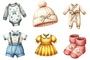 Baby clothes watercolor clipart, an Illustration by CreationArt (Thumbnail 4 of 6)