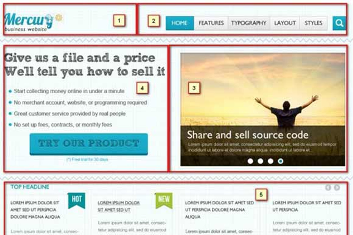 Free Mercury Joomla Template, a Websites & App Template by Digipieces (Photo 3 of 3)