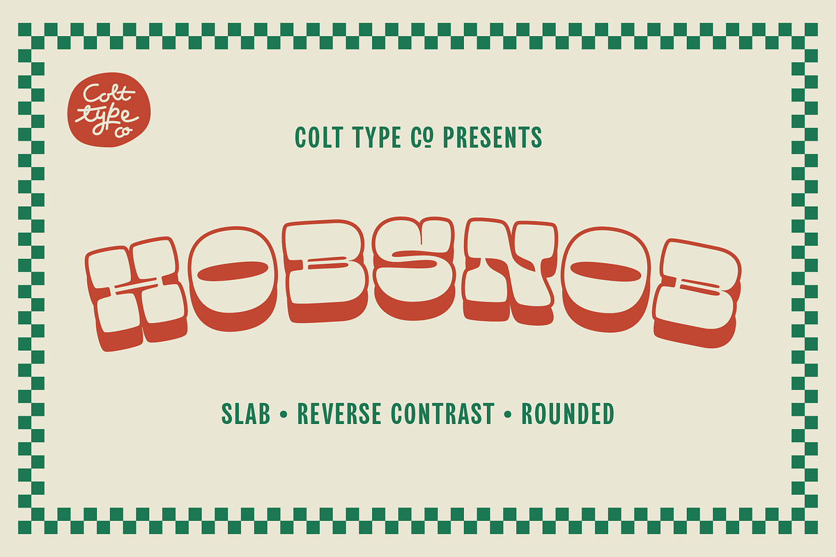 HobSnob Reverse Contrast Slab Serif, a Slab Serif Font by Colt Type Co (Photo 1 of 5)